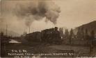 Pacific Great Eastern passenger train departing Newport BC, 1913. maybe could go through to Lillooet by that moment?