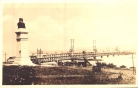 Simon Fraser memorial gazes from New Westminster across to Surrey, pre-Pattullo Bridge